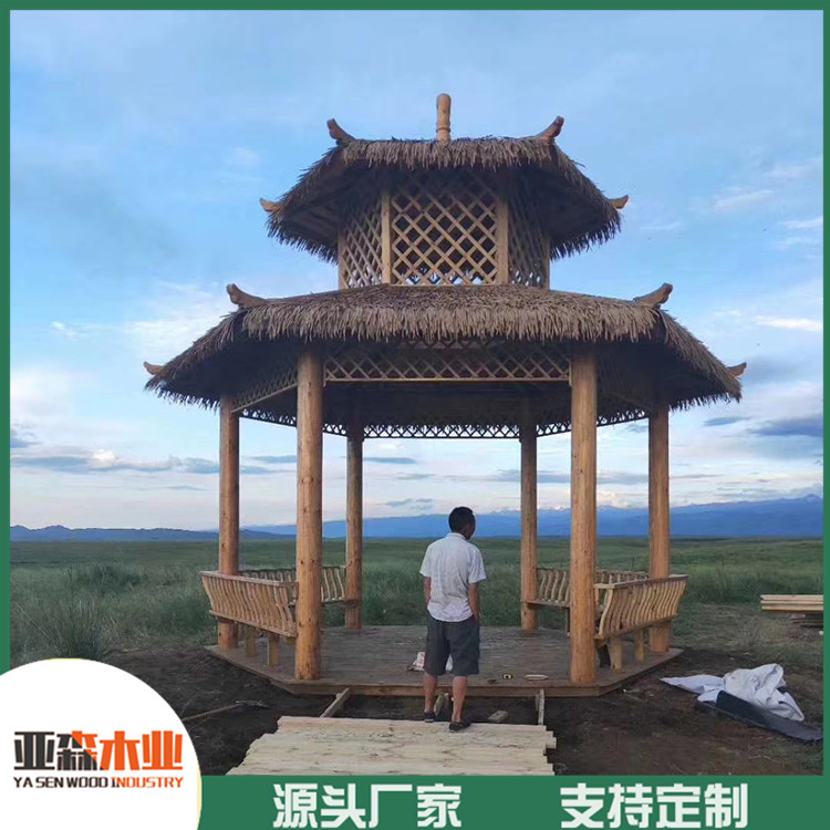 洛阳防腐木凉亭 六角防腐木凉亭 环保 防潮 防虫