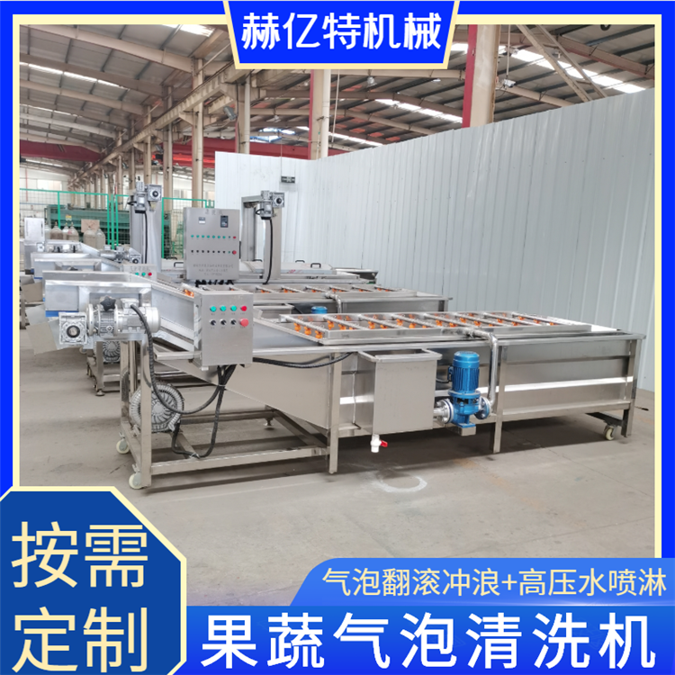 赫亿特机械 小油菜气泡清洗机 多功能叶类蔬菜清洗机 高压喷淋小米椒海椒清洗设备