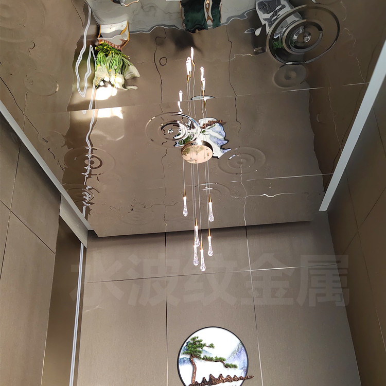 镜面不锈钢雨滴纹天花吊顶 不锈钢装饰板 水波浪不锈钢压花板 