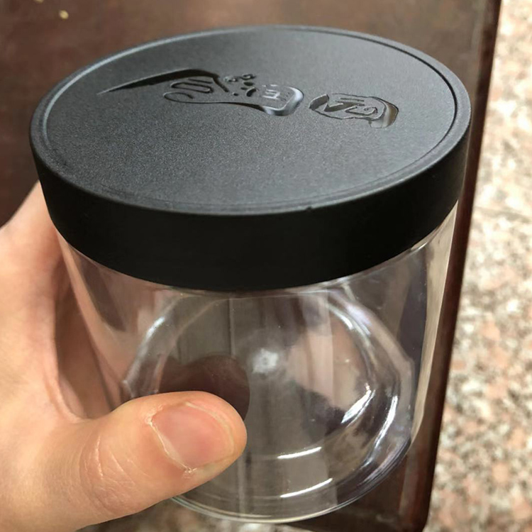 pet水晶盖易拉罐 透明密封塑料食品罐 养身粉花茶糖果罐85150