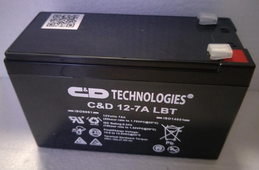 大力神蓄电池C&D12-7A LBT 12V7AH警报系统  安全防卫紧急后备电源