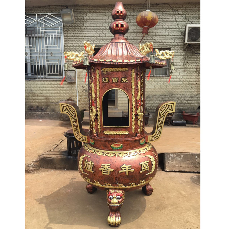 寺庙佛教宗祠焚火炉 铁铸烧经炉 祠堂烧金炉聚宝炉化宝化钱焚纸炉