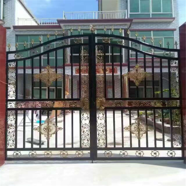 铁艺大门双开门庭院大门 铁门别墅大门 家用乡村农村院子大门对开门