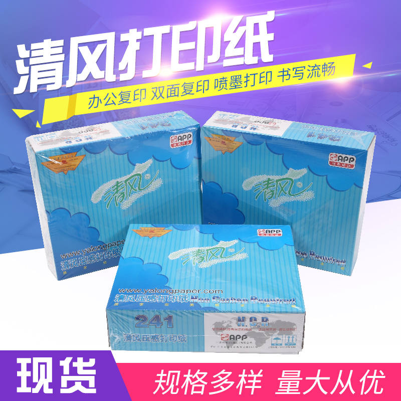 针式电脑打印纸撕边1000页 241 清风彩色打印纸