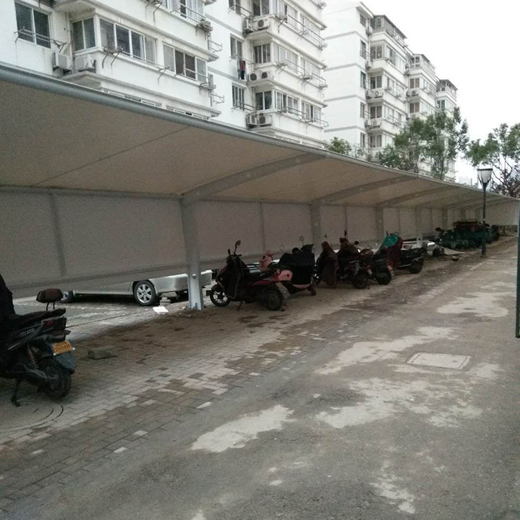 安装小区电瓶车停车篷 设计膜结构充电桩棚 绿宁环保 欢迎咨询