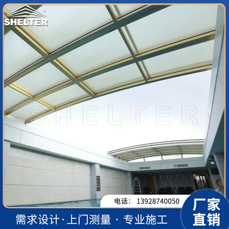 赛尔特防老化天幕遮阳棚 户外电动隔热阳光房 伸缩豪华别墅玻璃房