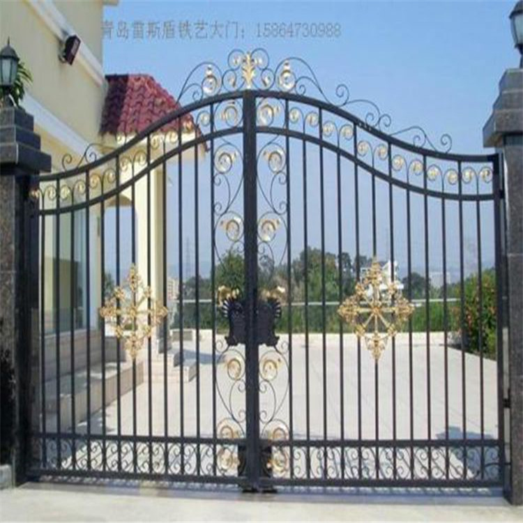 厂家批发铁艺大门 欧式庭院仿古大门 别墅锻造铁艺大门   安装制造