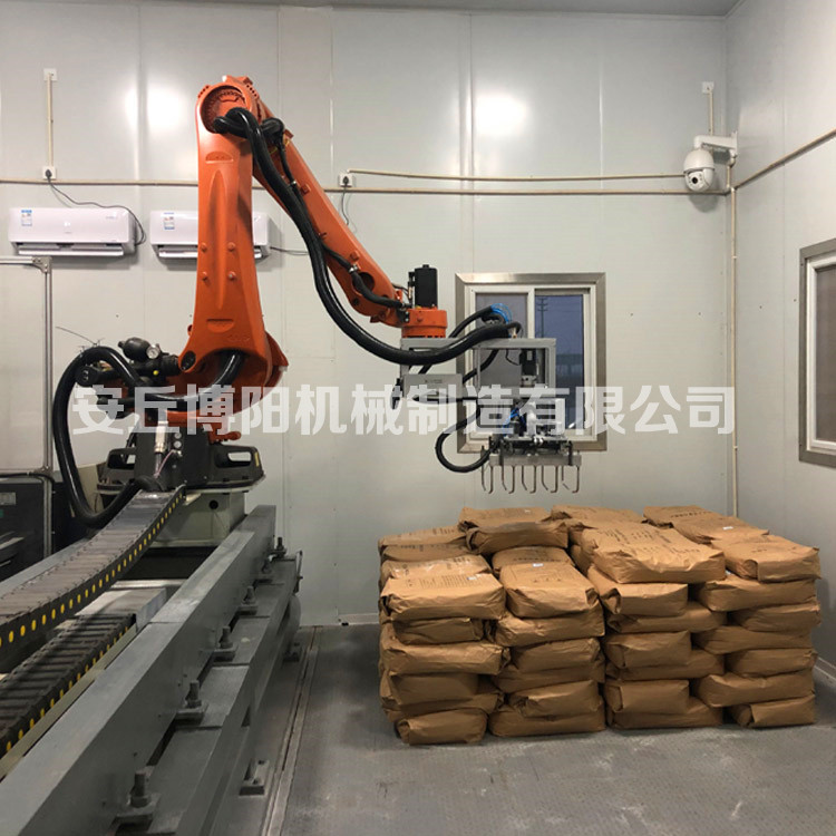 有机肥料自动化码垛机 自动码垛设备 袋料自动码垛机械手供应商