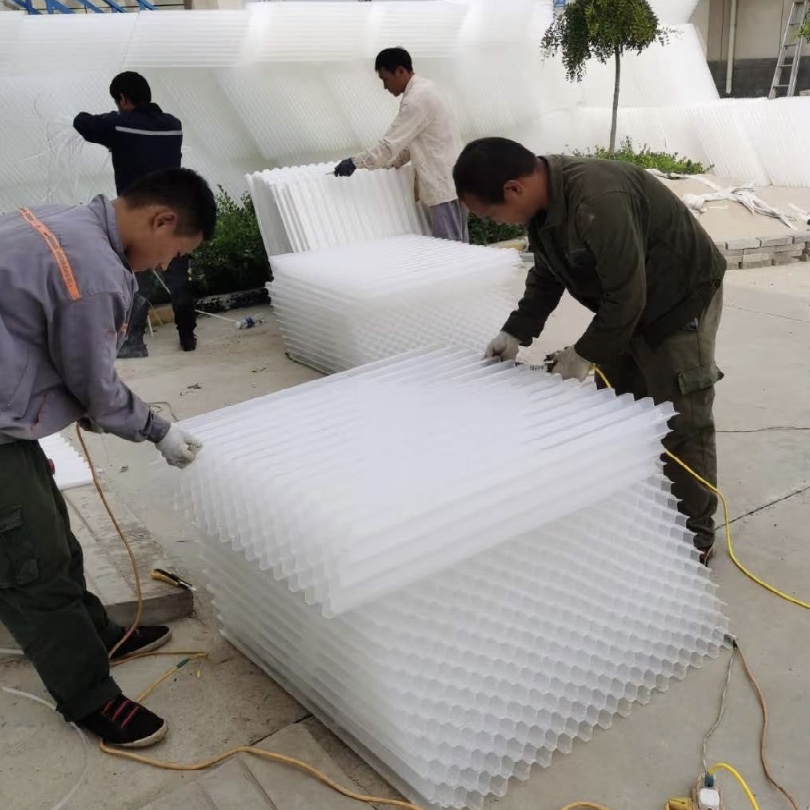 厂家直销 加厚型PP蜂窝斜管填料 组装强度高 使用寿命长