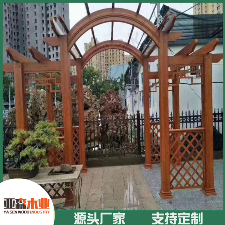 防腐木仿古门楼 别墅防腐木门楼 防腐木门楼定制
