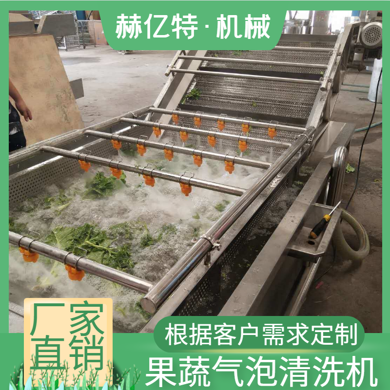 番茄气泡清洗机 苹果气泡清洗风干流水线 全自动水果清洗机 大型果蔬清洗机 赫亿特厂家定制