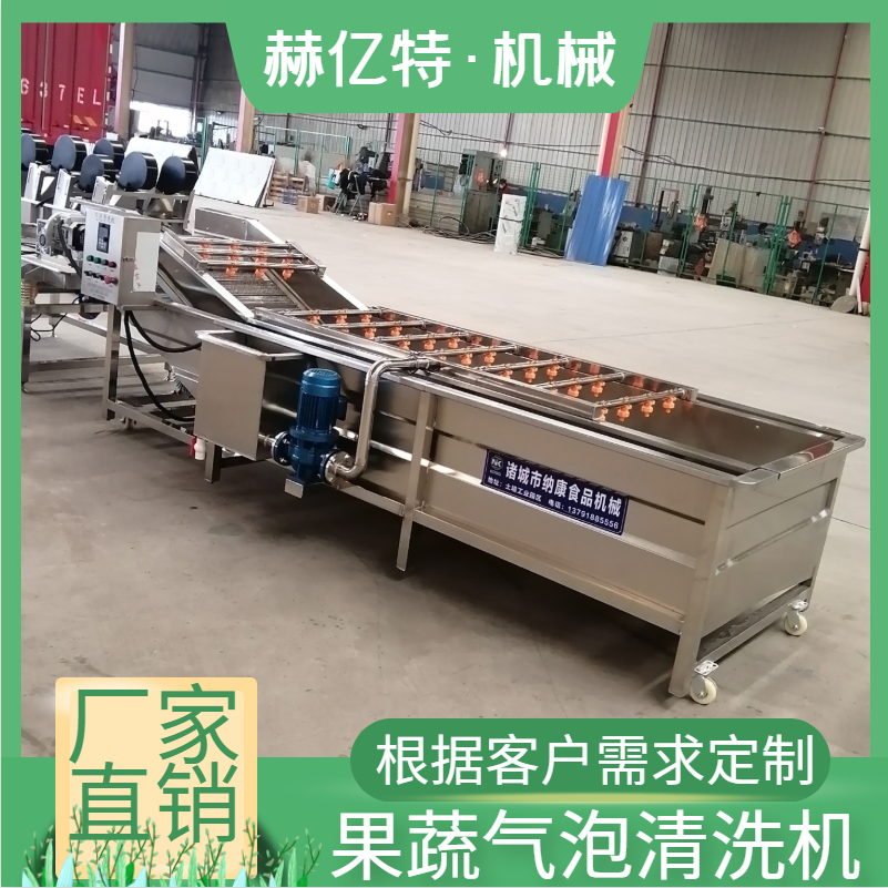 黄瓜气浴清洗机 山菜荠菜连续式气泡清洗机 果蔬加工成套设备 可定制