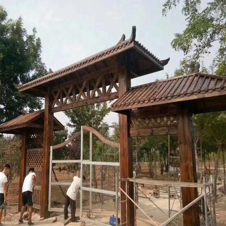 湖南防腐木门楼 景观防腐木门楼 根据需求定制 价格低