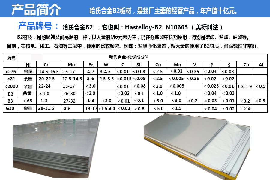 哈氏b2合金板物理性能
