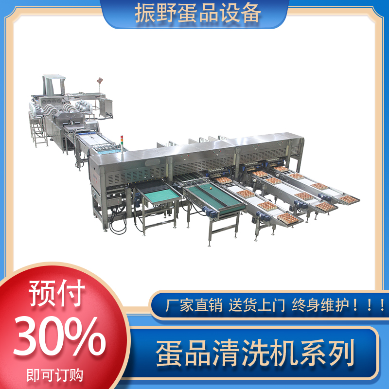 振野蛋品清洗机 多功能2万枚保洁蛋清洗分级流水线 304不锈钢蛋品清洗机