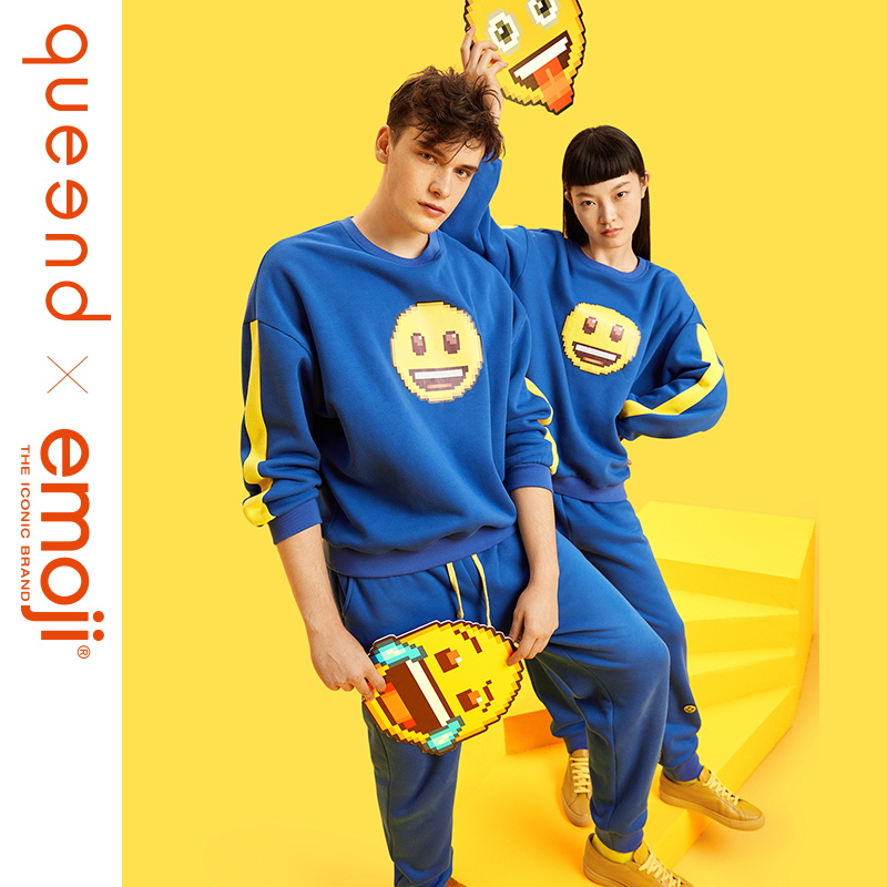 淳度2020emoji联名款情侣摇粒绒秋冬运动休闲睡衣