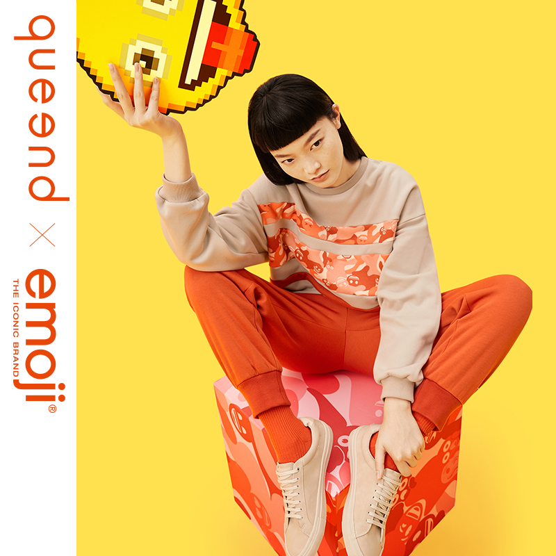 淳度emoji联名款情侣趣味印花秋冬加绒睡衣女 可外穿休闲家居服套装