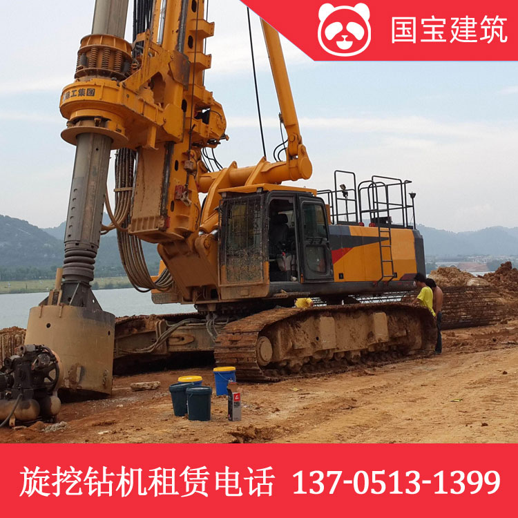 三一租赁365旋挖钻机打桥梁桩施工，国宝建筑直租365旋挖钻机