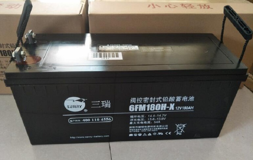 三瑞蓄电池6FM180H-X 12V180Ah机房阀控密封式铅酸电源