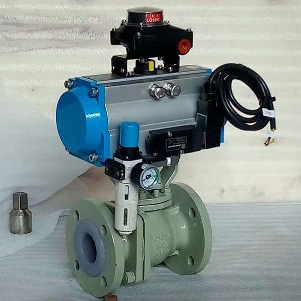 气动衬氟球阀Q641F46-PN16 衬氟球阀 气动衬氟球阀 衬氟放料球阀