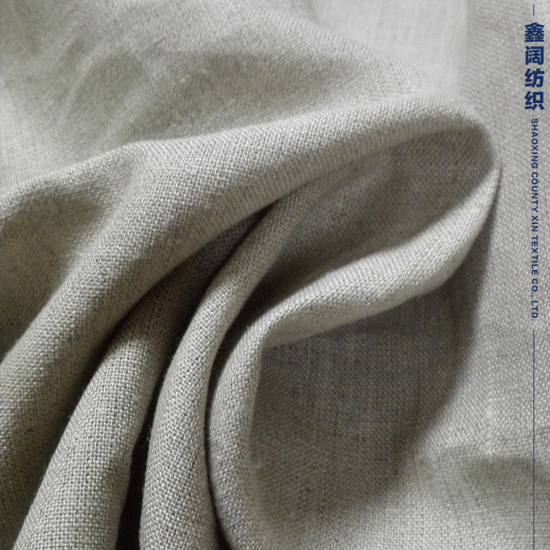 鑫阔 6S 36*36平纹雨露麻面料 春夏素色衬衫休闲服纯亚麻面料批发