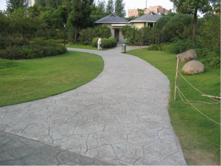 地坪压模施工 混凝土压花施工 路面压花模具 压印地坪厂 湖南日晨建材