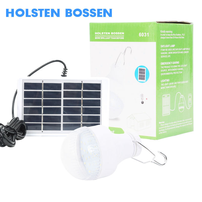 太阳能灯泡HB-6031 LED一拖二停电应急强光照明灯