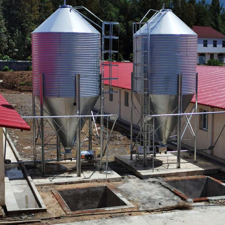 山东耐酸碱养猪场用镀锌料塔,自动化喂料镀锌料塔型号齐全