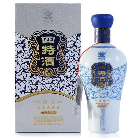 特香型白酒专卖 四特锦瓷五星单瓶价格z