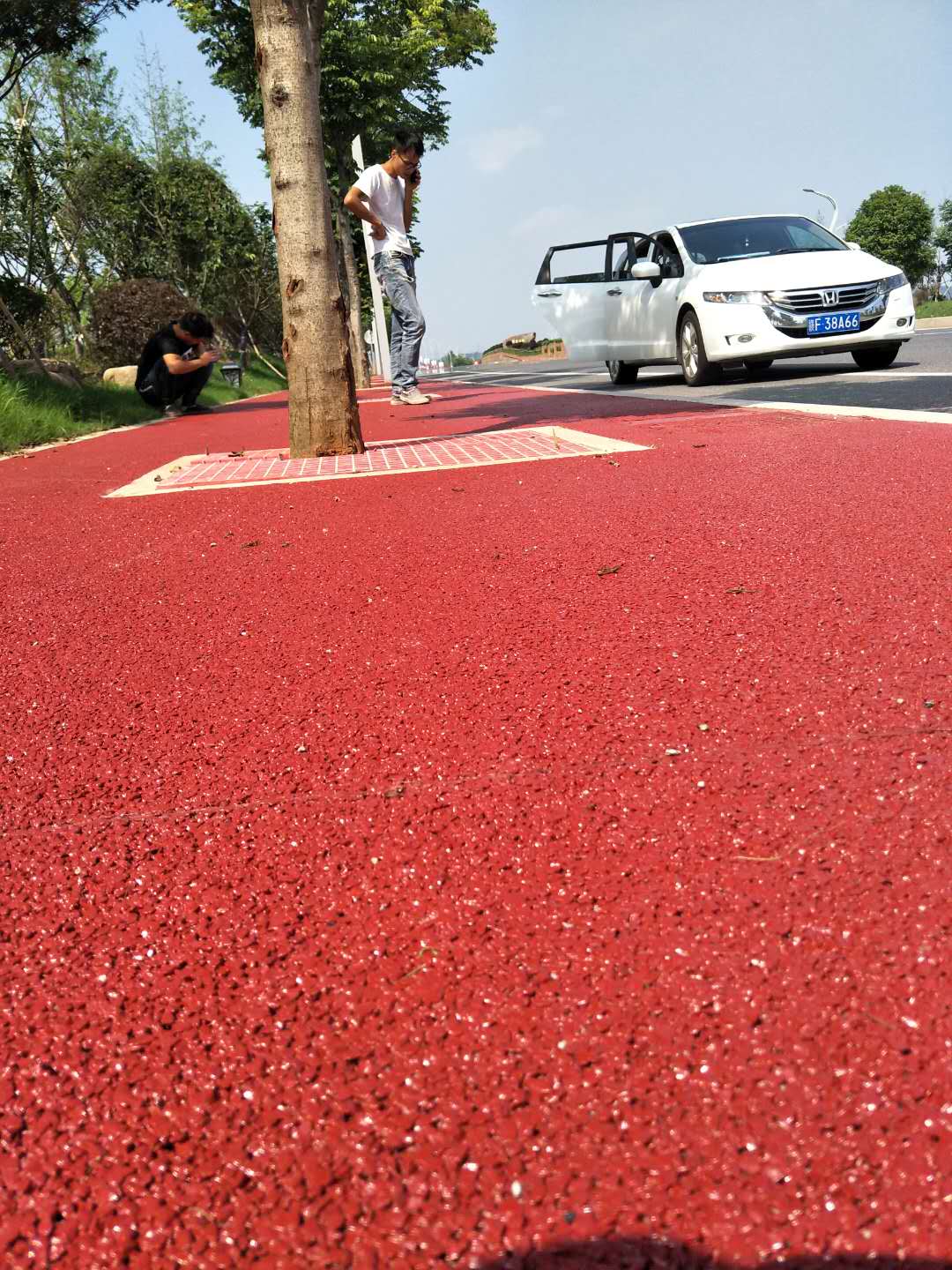 透水混凝土路面 透水混凝土胶结 透水地坪  混凝土透水 彩色地坪 彩色透水混凝土 苏州透水路面厂家