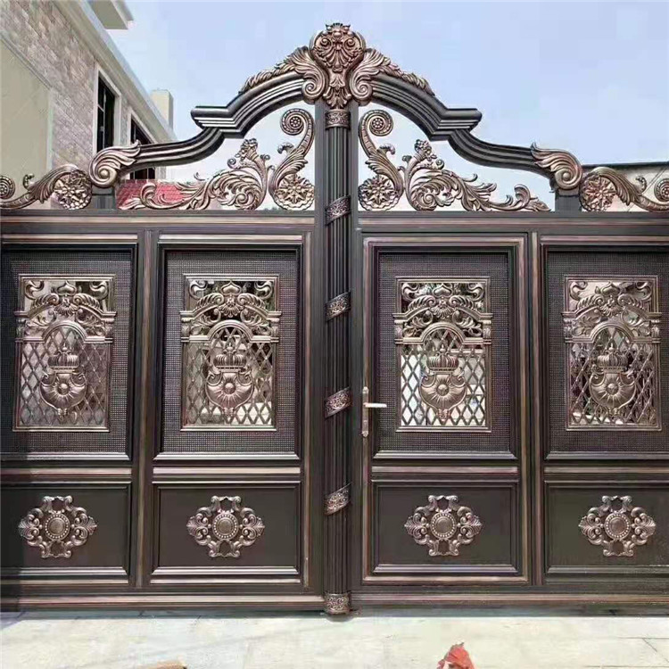 铝艺大门 东昇防盗花式铝艺大门 庭院别墅铝艺双开大门
