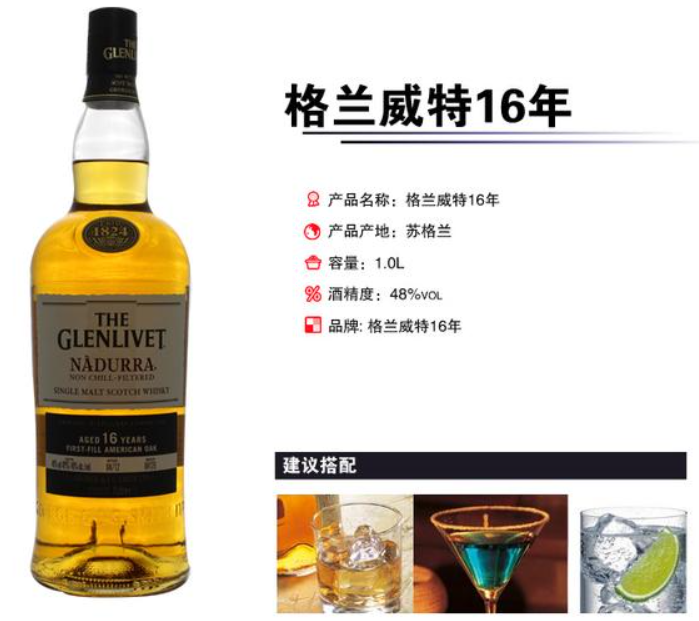 威士忌批发 格兰威特16年报价 洋酒销售