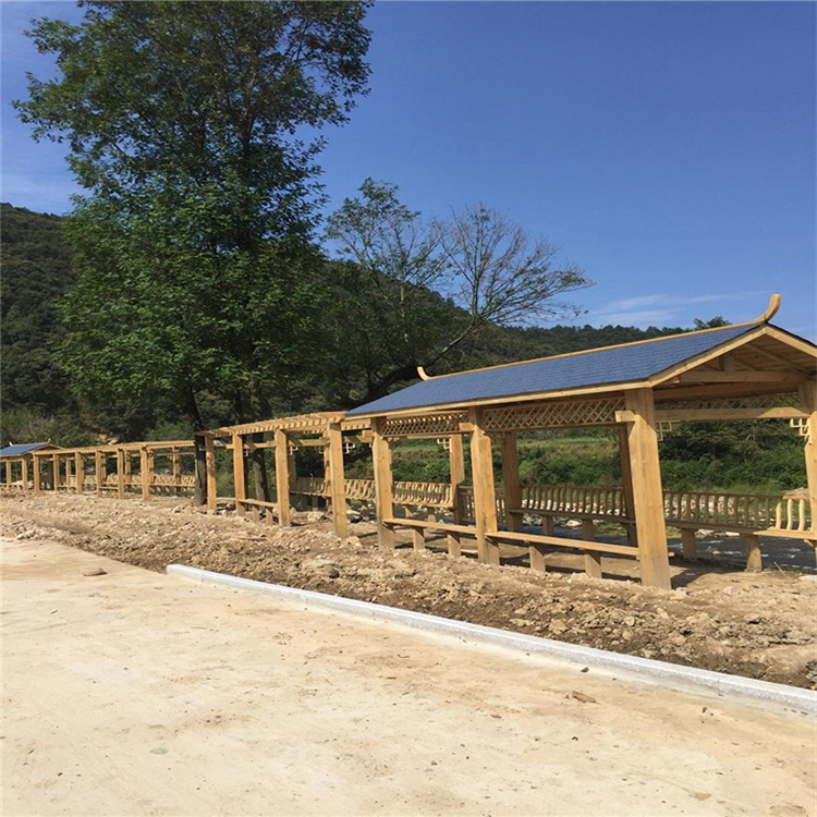 定做防腐木长廊 户外防腐木长廊 经久耐用 值得信赖