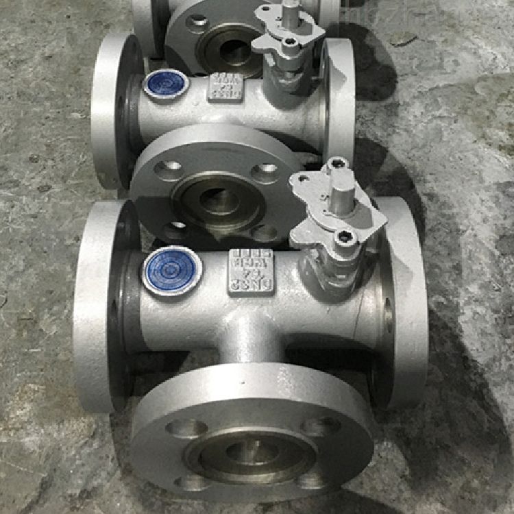 三通球阀YQ44F-40C SLI2认证气动衬氟切断阀（球阀） 三通球阀