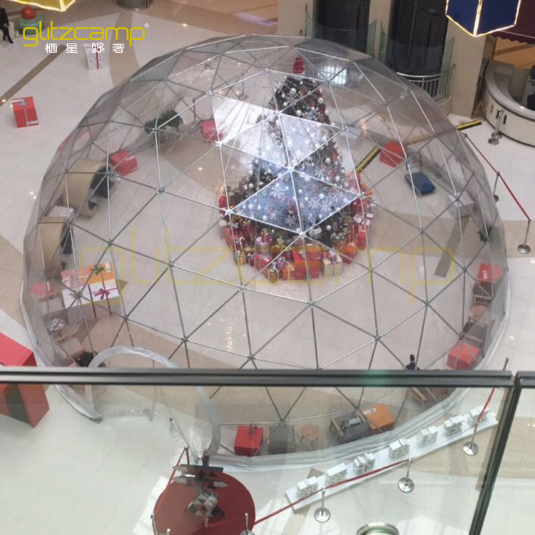 栖星厂家防风加厚pvc穹顶餐厅酒吧 户外阻燃防火圆形露营篷房 