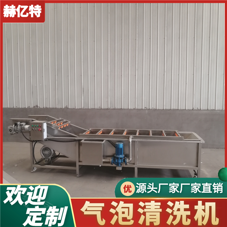 土豆气泡清洗机 荠菜果蔬清洗设备 大型净菜加工流水线  赫亿特机械