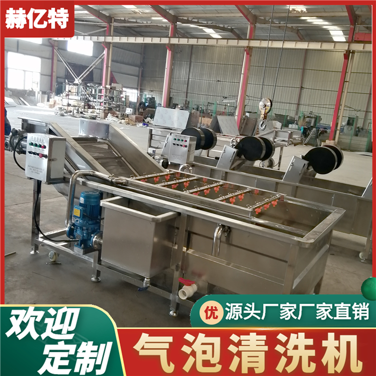 豆芽气泡清洗机 竹笋莴苣清洗风干设备 大型净菜加工流水线 质保一年  赫亿特机械