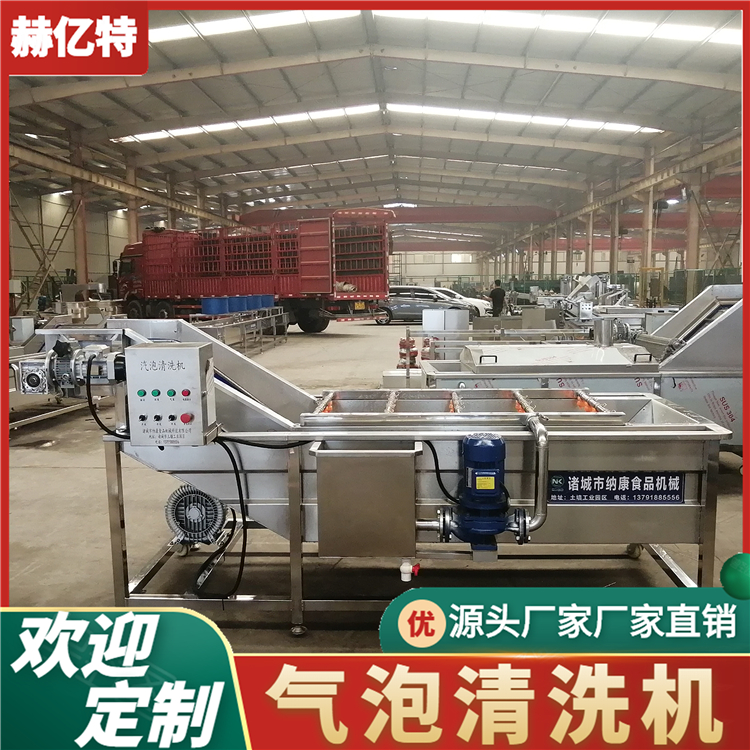 鲜玉米气泡清洗机 商用瓜果蔬菜清洗设备 净菜加工流水线  赫亿特机械