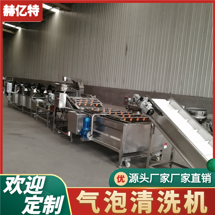 香菇气泡清洗机 蘑菇猴头菇清洗风干设备 大型净菜加工流水线 质保一年  赫亿特机械