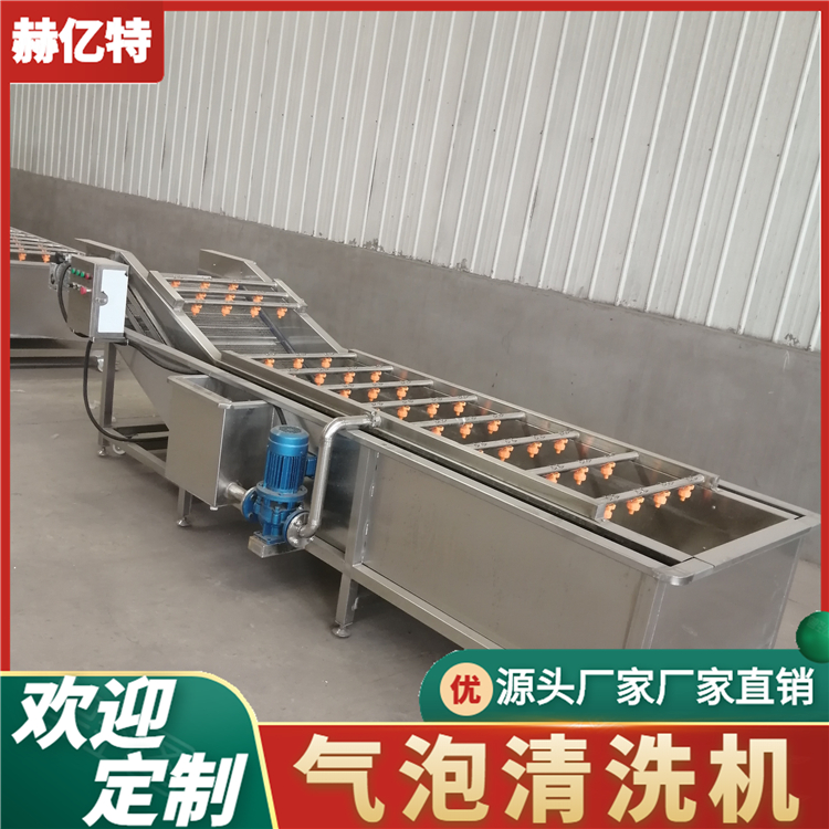 土豆蔬菜气泡清洗机 定制胡萝卜果蔬清洗设备 大型净菜加工流水线  赫亿特机械