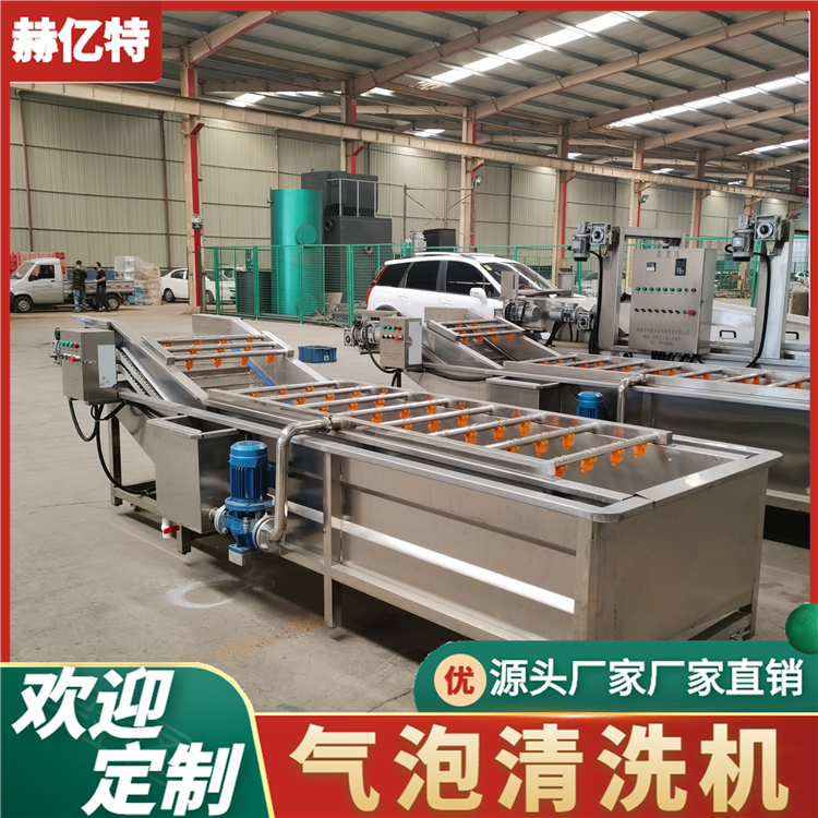 荠菜气泡清洗机 红薯果蔬清洗机  中央厨房净菜加工流水线  赫亿特机械