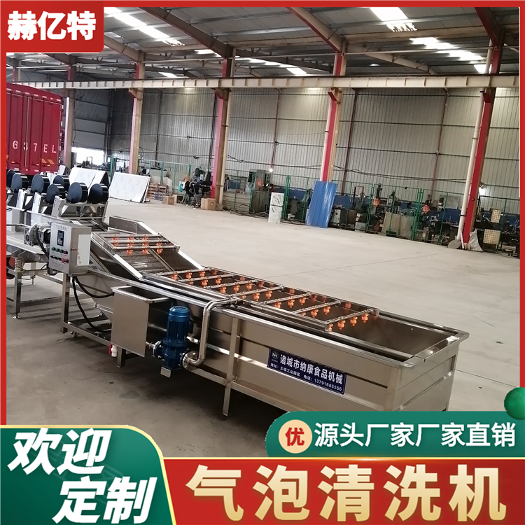 菠菜气泡清洗机 土豆胡萝卜清洗风干设备 大型净菜加工流水线 质保一年  赫亿特机械