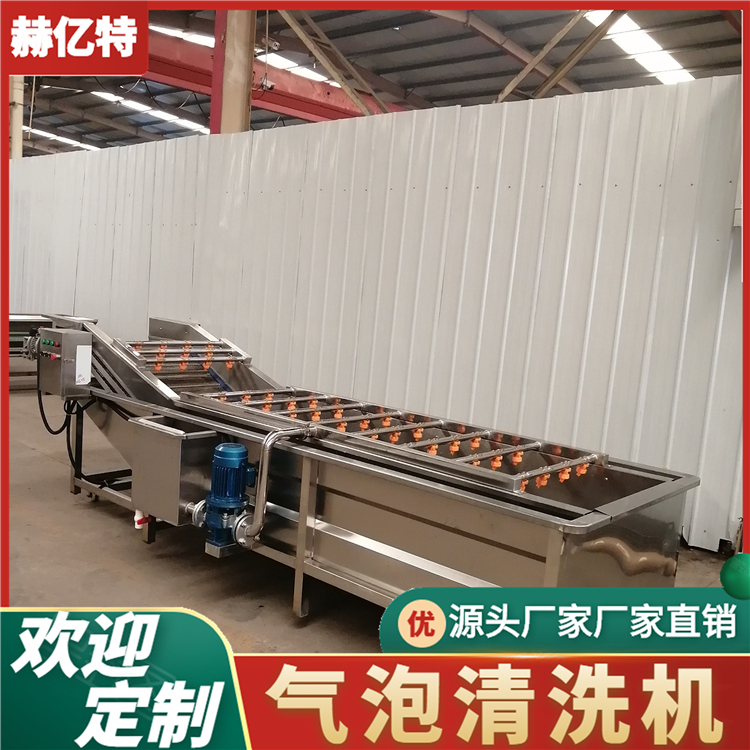 野菜气泡清洗机 樱桃果蔬清洗设备  食品加工净菜加工流水线  赫亿特机械