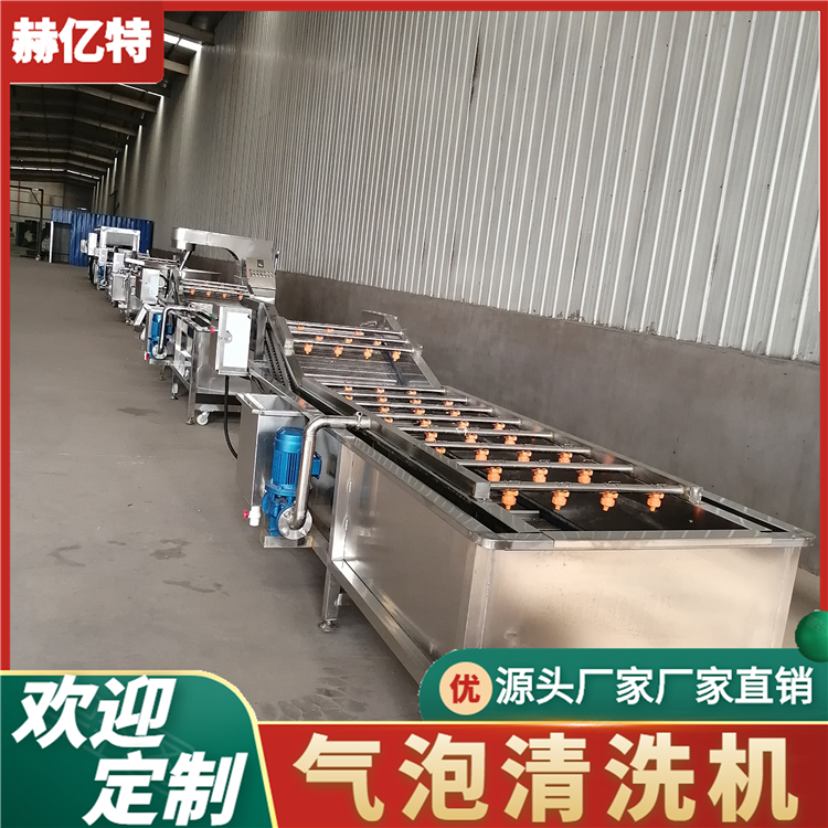 洋葱气泡清洗机 机械零件去油清洗风干设备 大型净菜加工流水线 质保一年  赫亿特机械