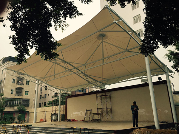 九江永修膜结构加油站雨棚厂家/施工案例