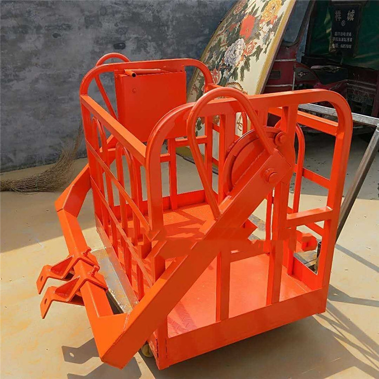 隆森工程建筑吊车用旋转吊篮 市政修路灯起重机吊篮 高空作业自动平衡篮筐