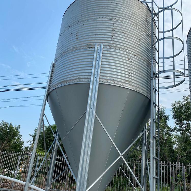 养猪场用15吨耐锈蚀镀锌料塔,镀锌料塔规格可定制