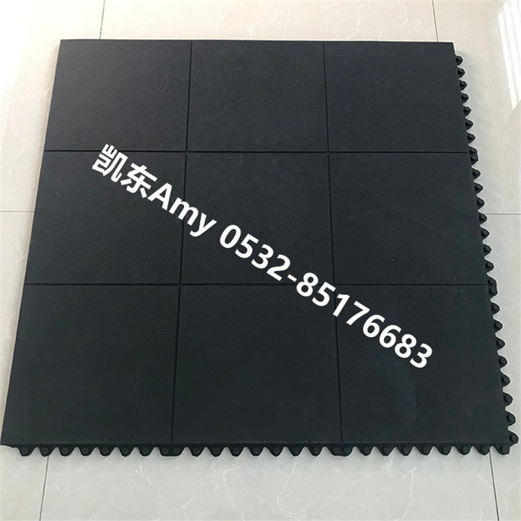 健身中心铺地垫  青岛凯东厂家供应健身房地砖 耐用减噪健身房地垫 可拼接健身房地板 