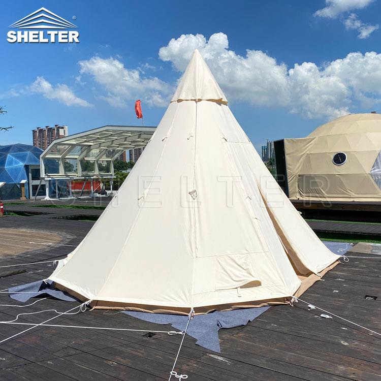 栖星豪华亲子露营 teepee tent聚会帐篷 防水5m钟顶神殿帳 蒙古包