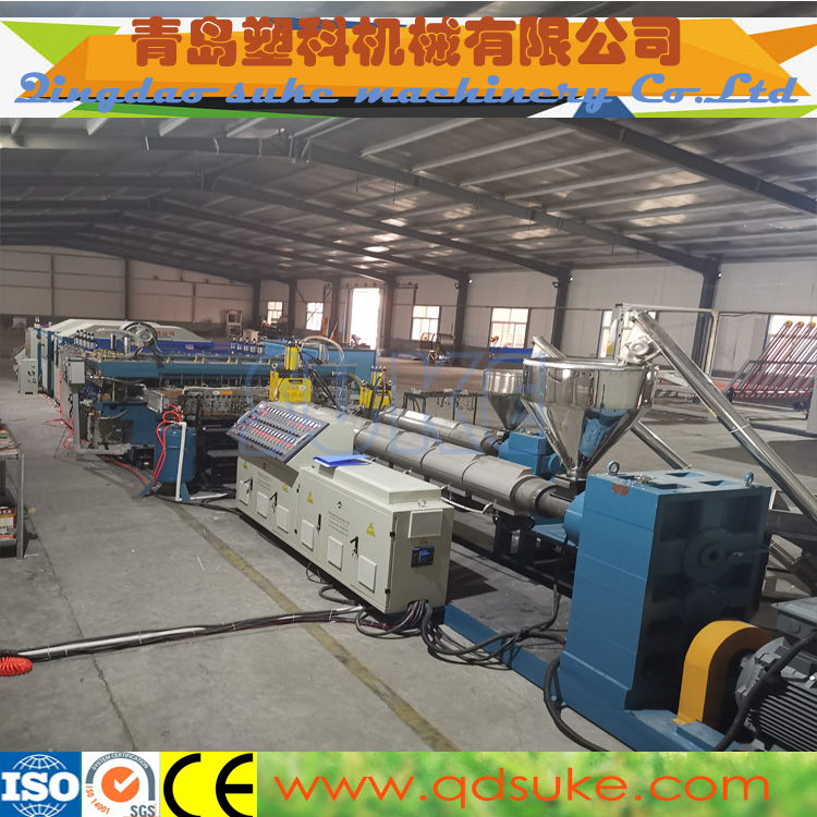  塑料箱板子设备  PP中空格子板设备图 包装中空板生产线 阳光板SJ120PP中空格子板设备